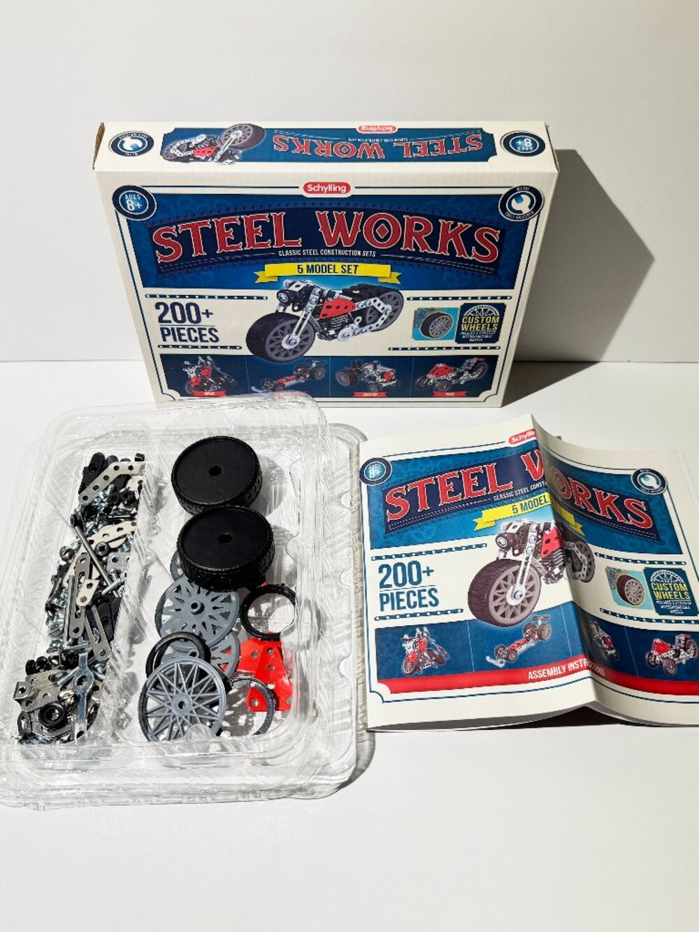 Schylling Steel Works 5-Model Construction Set - Gently Used STEM Toy